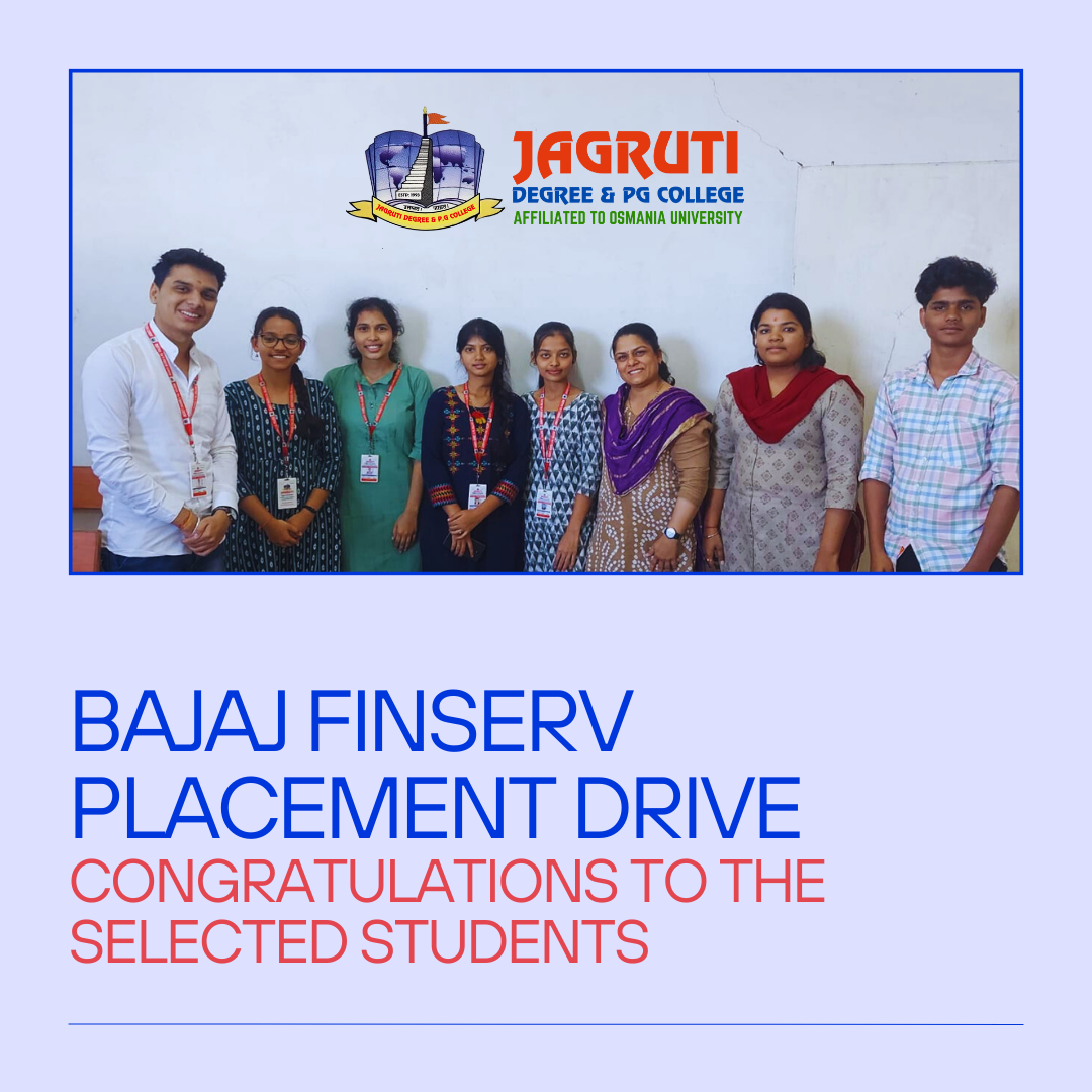 Jagruti Degree and PG College placement drive BAJAJ