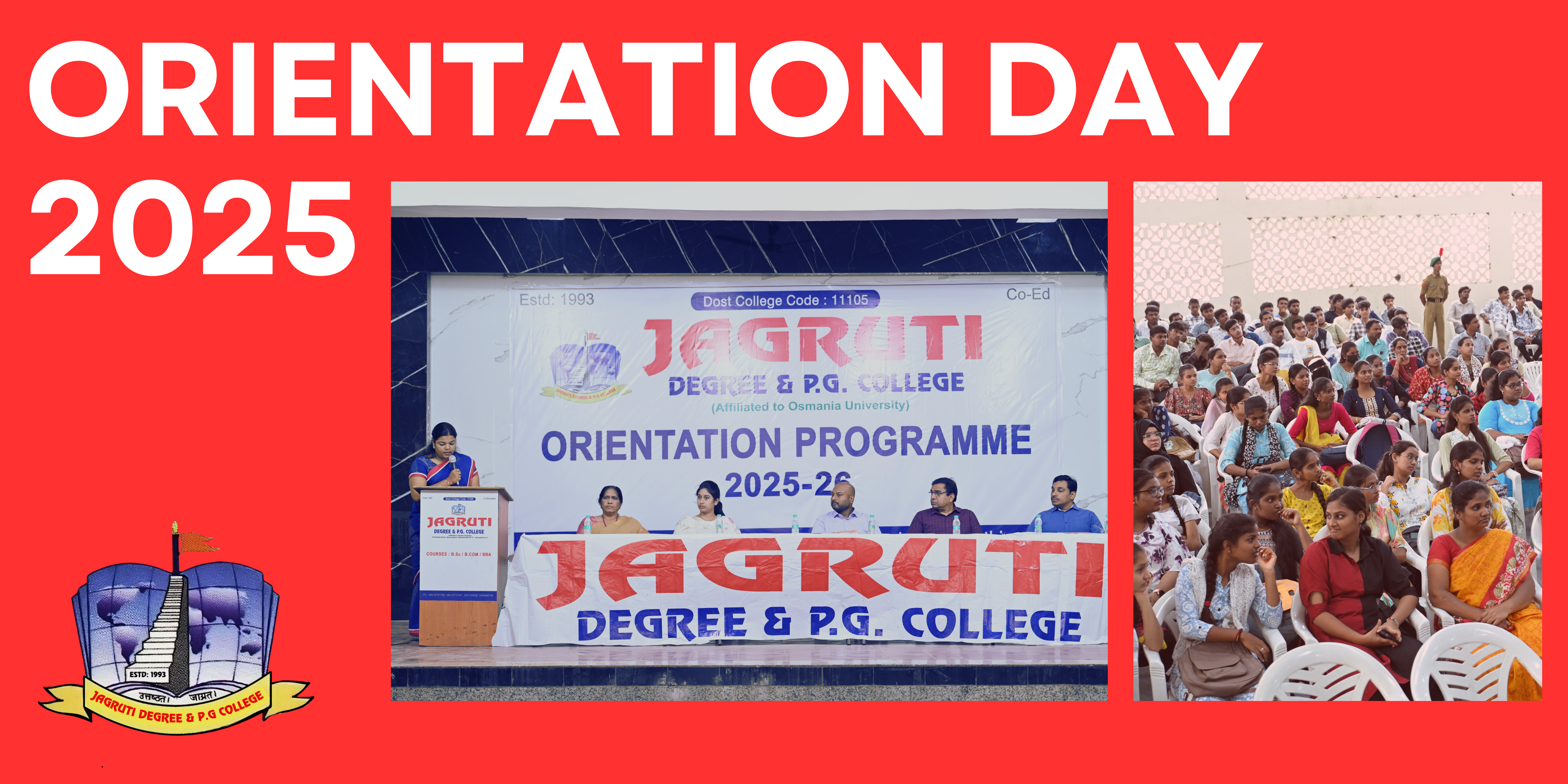 Orientation Day 2025 at Jagruti Degree and PG College
