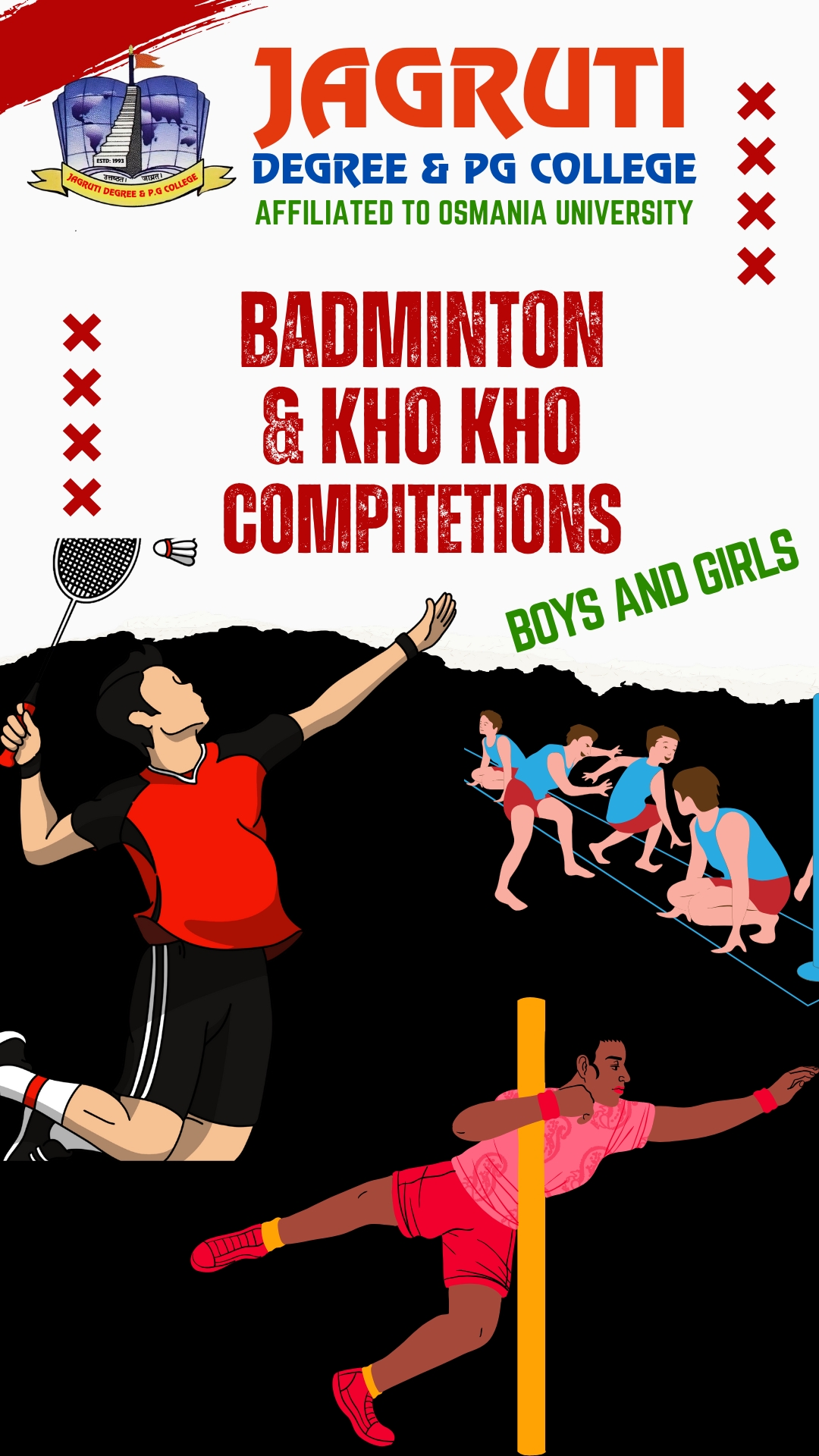 Jagruti Badminton and Kho Kho Competitions