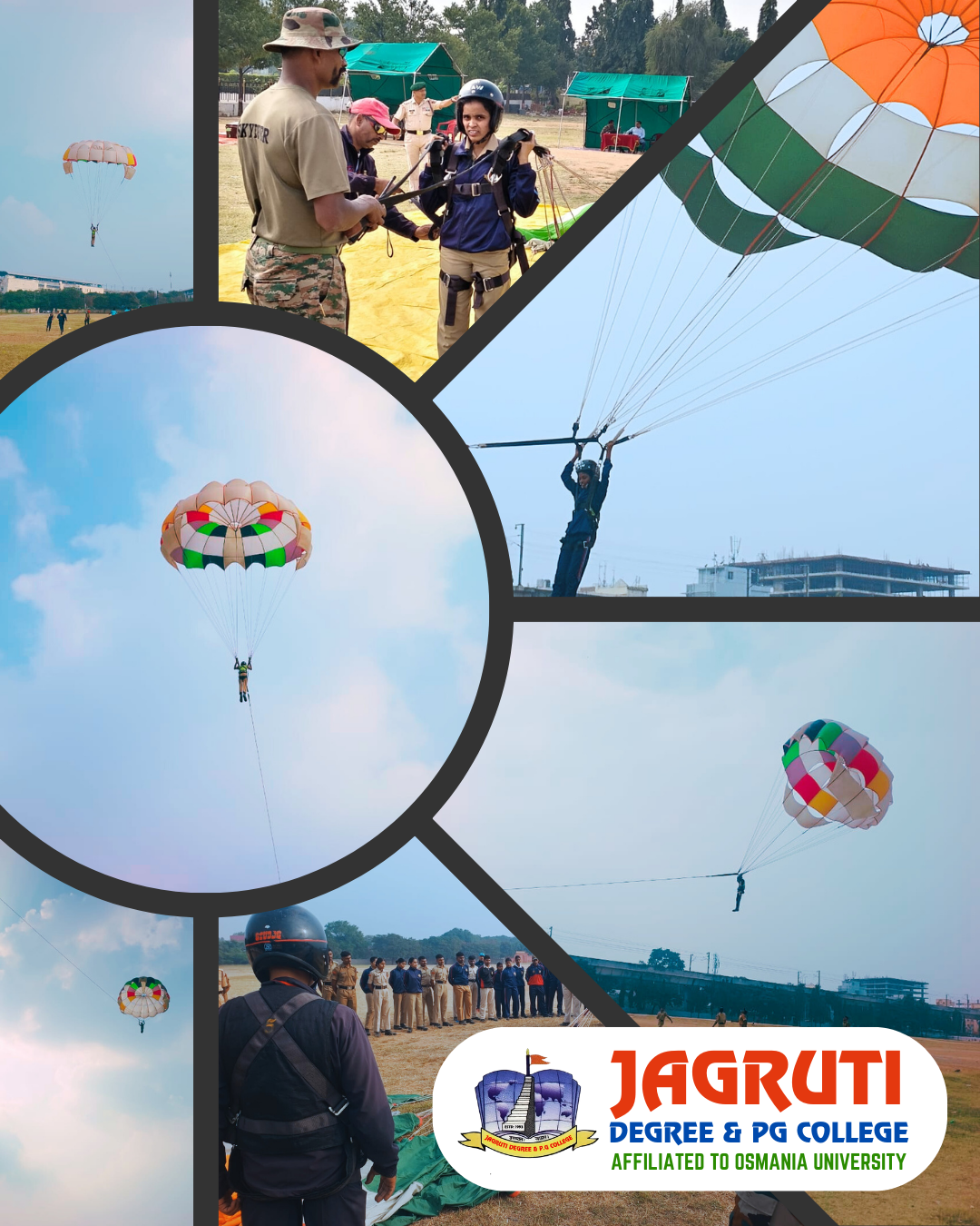 Jagruti degree and pg college NCCparagliding