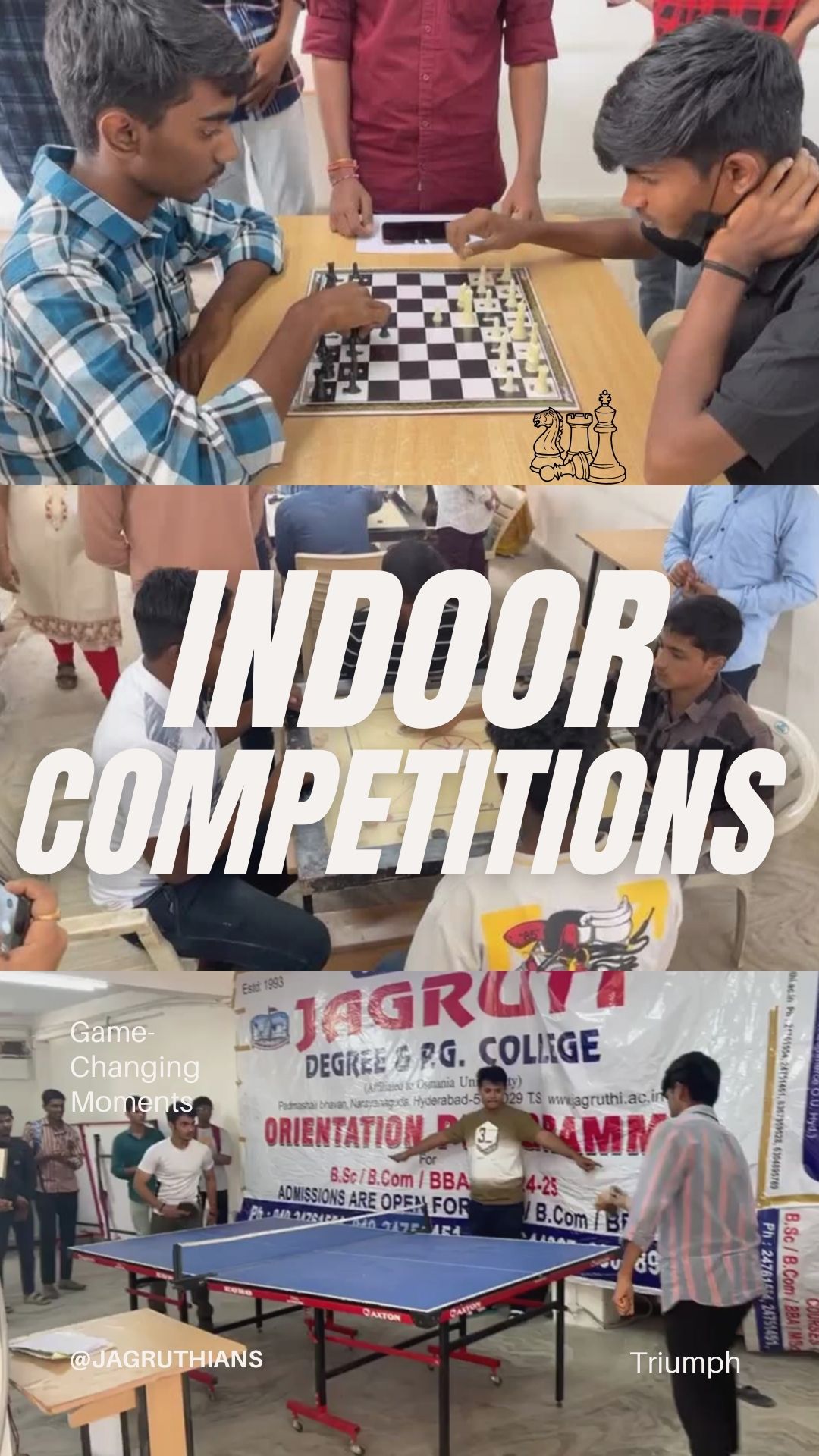 Jagruti degree and pg college is the best degree indoor competitions