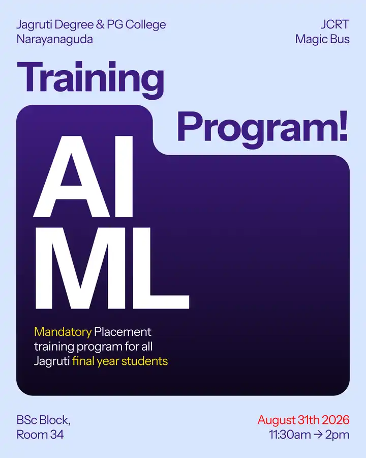 jagruti placement training degree ai and ml