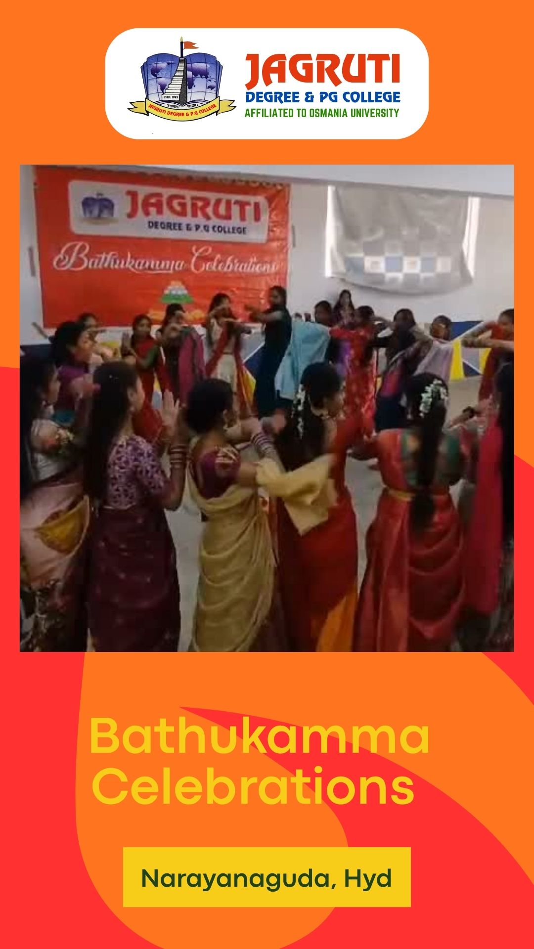 Bathukamma celebrations at jagruti degree and pg college